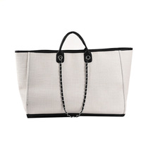 Sac fourre-tout en toile de différentes tailles, grande capacité, pour femmes, loisirs, extérieur, sac à bandoulière, sac à main avec chaîne