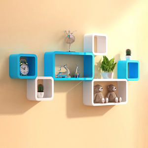 Wall Shelves Cube Shelf White Wooden Book Storage Home Decor Ledge Organizer