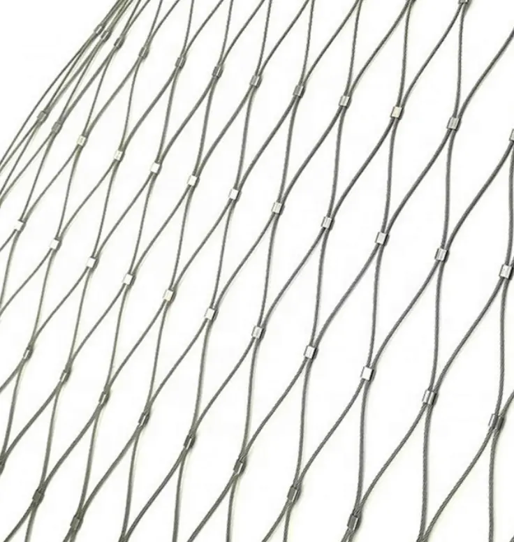 ss304 stainless steel wire rope mesh Aviary Bird Netting Flexible Stainless Steel Zoo Mesh