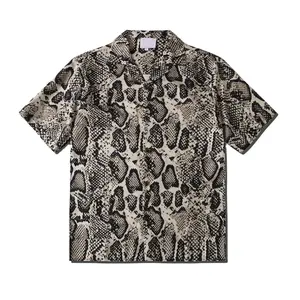 Snake print Hawaiian Shirt for Men 2024 Summer Vintage casual Shirts Streetwear Male Clothing