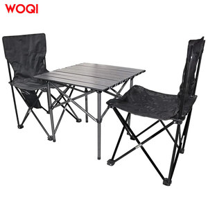 ชุดโต๊ะและเก้าอี้พับได้สำหรับกิจกรรมกลางแจ้ง Woqi ขนาด 52x50.5 ซม. ทำจากอลูมิเนียมและเหล็ก พกพาสะดวก เหมาะสำหรับตั้งแคมป์ ปิกนิก ตกปลา และการเดินทาง - Product Image 2