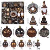 Kit de Décorations de Noël de Luxe en Gros : Boules Assorties Marron, Rouge, Bleu, Rose, Ornements de Sapin, Gnomes et Donuts