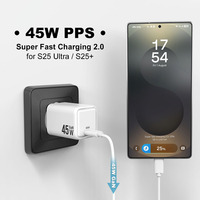 Directo de fábrica AVS 45W Gan Cargador USB C PD 3,1 Teléfono móvil Adaptador de cargador universal PPS Super Wall 45W Cargador rápido Tipo C