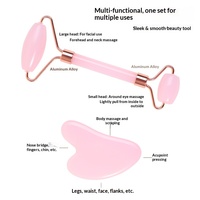 Masseur à rouleaux double tête en métal, non en jade, en forme de cœur, pour le visage et les méridiens, ensemble de grattoirs de beauté, modèle 002 avec logo personnalisé