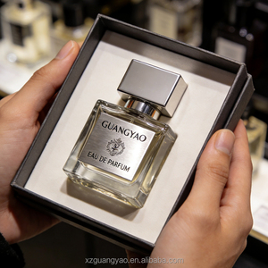 Flacon de parfum en verre transparent carré vide à sertir, best-seller, 50 ml, boîte cadeau avec couvercle en bois carré - Product Image 4