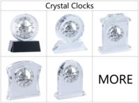 C9803 Horloge de bureau mécanique en cristal en gros en stock, horloge squelette à chiffres romains pour cadeaux d'entreprise et souvenirs