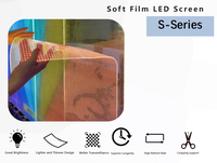 Écran vidéo mural publicitaire intérieur Yake P6 P8 P10 P20 Affichage LED Film transparent sur fenêtre en verre Rideau Fabriqué avec LED