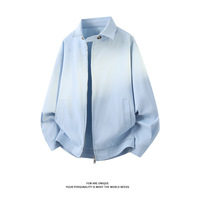 Nouvelle veste bomber zippée unie pour homme, style américain, mode coréenne, streetwear tendance, col montant, coupe ample, collection Printemps 2026