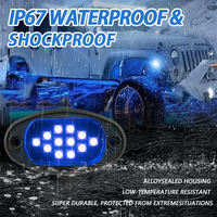 Luces LED RGBW para Roca de 8/10/12 Pods con Control por APP para Coches, Camiones, ATVs, UTVs, Barcos Todoterreno, Lámpara de Riel para Iluminación Inferior Brillante