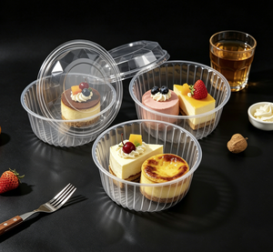 Envase Redondo Transparente de PET para Postres, con Tapa Transparente, Caja de Plástico Desechable para Pastel de Queso Vasco - Product Image 3