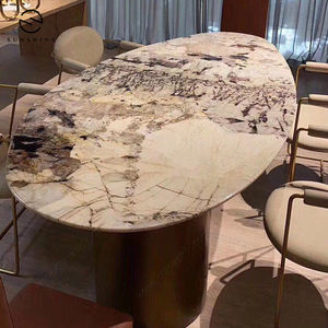 Dalle de Table en marbre blanc, Onyx blanche, bordure de luxe translucide pour Table - Product Image 5