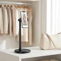 Nouveau support de téléphone pliable noir réglable en hauteur avec rotation à 180 degrés pour enregistrement et accessoires de bureau 2026