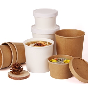 Bols à <span class=keywords><strong>soupe</strong></span> chaude à <span class=keywords><strong>emporter</strong></span>, jetables, imprimés personnalisés, tasse à <span class=keywords><strong>soupe</strong></span> en papier kraft avec couvercle en papier - Product Image 5