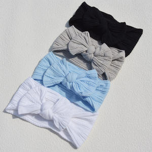 ที่คาดผมเด็กแบบนุ่มยืดหยุ่น 18 สี ลายวาฟเฟิล โบว์ใหญ่ สีพื้น สำหรับเด็กแรกเกิด-แฟชั่นอเนกประสงค์สำหรับใช้ในชีวิตประจำวัน - Product Image 6