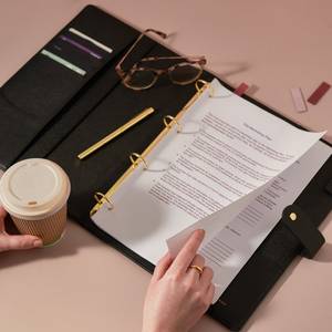 A5 A6 A4 vintage <span class=keywords><strong>souple</strong></span> Faux cuir avec galets de luxe Vegan Journal Portefeuille Budget X3 4 reliure à anneaux avec fermeture éclair - Product Image 1