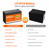 Baterai LiFePO4 12V 7Ah 8Ah 12Ah 20Ah untuk Sensor IoT, Data Logger, Pemantauan Jarak Jauh, Stasiun Cuaca Surya, Unit Sistem Telemetri