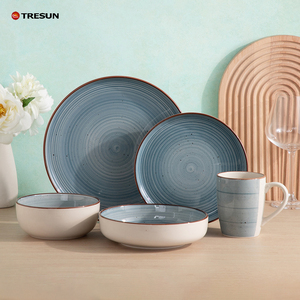 Juego de Desayuno Turco Pintado a Mano TRESUN, Plato y Taza de Porcelana, Vajillas de Porcelana, Juego de <span class=keywords><strong>Vajilla</strong></span> de Cerámica - Product Image 1