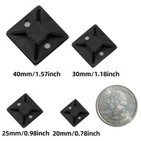 Supports de fixation pour serre-câbles auto-adhésifs sans clou 25x25mm, base adhésive en nylon pour la gestion des câbles à la maison, au bureau, sur le mur ou dans la voiture