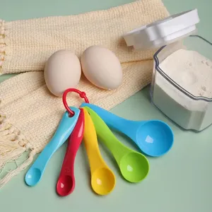 Набор из 5 разноцветных пластиковых мерных ложек, Детские измерительные инструменты для кухни, мерные ложки для выпечки