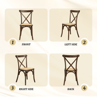 Chaise Empilable en Bois Courbé Style Rustique Vintage avec Dossier Croisé pour Événements, Restaurants, Bistros et Hôtels