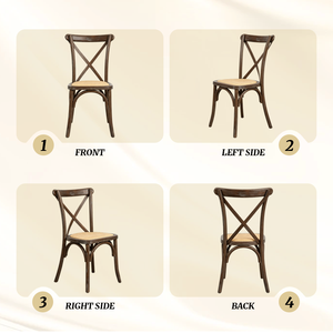 Silla <span class=keywords><strong>de</strong></span> Comedor Apilable <span class=keywords><strong>de</strong></span> Madera Curvada Estilo Rústico Vintage con Respaldo en Cruz <span class=keywords><strong>para</strong></span> Eventos, Restaurantes, Bistrós y Hoteles - Product Image 4