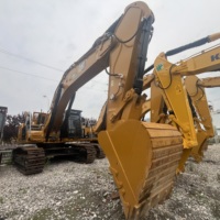 Excavatrice sur chenilles CAT345 d'occasion à couple élevé, 45 tonnes, super performance, usage intensif avec godet renforcé pour l'extraction en carrière ouvert