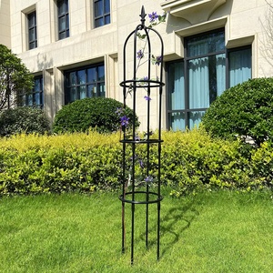Enrejados de arco de jardín de plantas de escalada recubiertas de plástico, obelisco redondo de Metal, gran oferta, <span class=keywords><strong>2022</strong></span> - Product Image 6