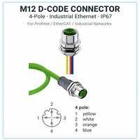 Connecteur M12 à montage sur panneau, mâle/femelle, codage A/D/L, étanche IP67, câble Ethernet industriel pré-câblé pour capteur, 3, 4, 5, 6, 8, 12, 17 broches