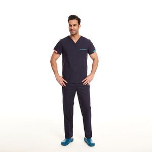 Set di Uniformi Ospedaliere, Abbigliamento da Lavoro per Infermieri e Operatori Sanitari, Completo con Maglietta a Maniche Corte con Colletto a V e Pantaloni - Product Image 2