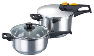 Ensemble de casseroles à pression multifonctionnelles en acier inoxydable de haute qualité avec couvercle en verre - Product Image 3