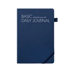 สีฟ้าPuหนังA5 Jounal Notebook With Elastic Band