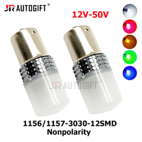 12V-50V 1156 BA15S P21W 3030 12SMD LED Ampoule Rouge Jaune BAY15D 1157 Voiture Feu De Frein Clignotant Ampoule Auto Inverse Lampe pour camion