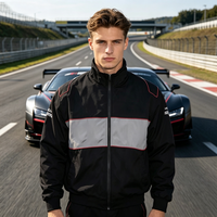 Blouson de moto rembourré brodé OEM pour le printemps, personnalisé pour la course automobile Formule 1 F1 Ferrari, avec fermeture éclair et broderie couleur personnalisée
