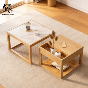 Table basse en bois moderne et écologique, design unique, pour salon, prix de gros direct usine, personnalisable, en stock, expédition immédiate - Product Image 3