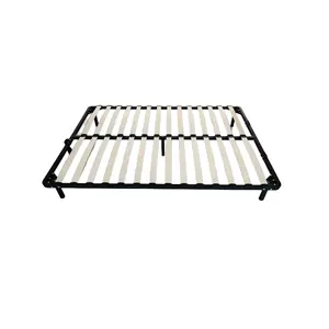 Özelleştirilmiş endüstriyel stil kraliçe tarzı ikiz boyutu Platform yatağı çerçeve Metal yatak tabanı