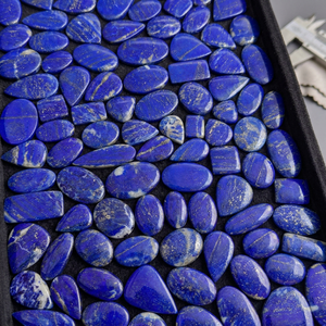 Piedras Preciosas Sueltas de Lapislázuli Natural, Cabujón Liso, Piedra Azul Redondeada para Joyería - Product Image 3