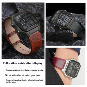 Lionorm สายนาฬิกาหนังแท้สำหรับ AE1200/AE1300/A158/AQ-150W/A159/A168 - Product Image 4