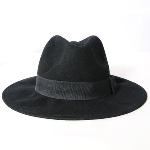 Prêt à expédier 100% feutre de laine <span class=keywords><strong>noir</strong></span> Fedora <span class=keywords><strong>chapeau</strong></span> large bord Gentleman Trilby <span class=keywords><strong>Borsalino</strong></span> chapeaux pour les affaires ou la scène de fête - Product Image 1