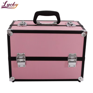 <span class=keywords><strong>Pro</strong></span> Portable femmes maquillage Train étui en aluminium étui cosmétique avec plateaux organisateur maquillage valise pour maquilleur - Product Image 1