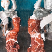 Sculpture de couple dansant Statue de fille dansante Statue d'ange en marbre avec des ailes