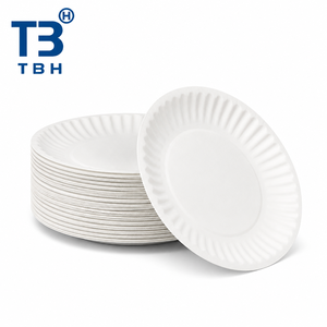 Assiette jetable ronde en carton blanc de 6 pouces, qualité alimentaire, pour emballage, vaisselle en vrac pour hôtel, cantine, buffet, support OEM ODM - Product Image 2