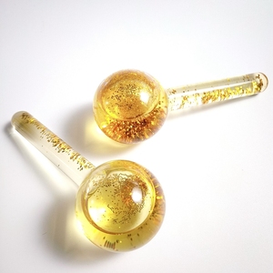 GEM Gemstone <span class=keywords><strong>Prix</strong></span> Favorable Globes Visage Beauté Hockey Énergie Visage Refroidissement Globe Or Couleur Glitter Ice Balls - Product Image 2