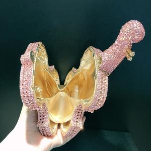 <span class=keywords><strong>Argento</strong></span> di lusso per rosa e oro pietra di cristallo di cristallo di sera festa pochette borsa per le donne ragazze festa di compleanno - Product Image 6