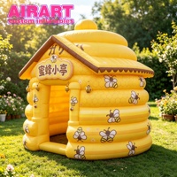 Pavillon gonflable géant en forme d'abeille, kiosque gonflable en nid d'abeille pour événements commerciaux en plein air, décoration sur mesure pour les salons professionnels.