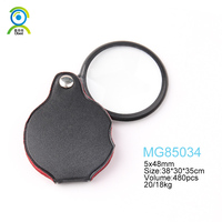 Loupe de poche portable mini 50 mm noire 5x pliable pour bijoux, verre de lecture à main, lentilles grossissantes