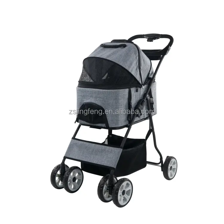 Leichter Kinderwagen für Hunde 600D PVC-Stoff Tragbarer klappbarer Kinderwagen für Haustiere im Innen-und Außenbereich Jogger-Kinderwagen