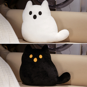 <span class=keywords><strong>2026</strong></span> Nieuwe Aangepaste Zachte Schattige Halloween Spookkat Pluche Kussen Gevuld Kussen Festivaldecoratie Zwarte Kat - Product Image 4