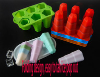 Moules à glace pliants en silicone de 6 pièces sans BPA Moule à glace réutilisable facile à libérer pour faire de la crème glacée une famille faite maison ensemble
