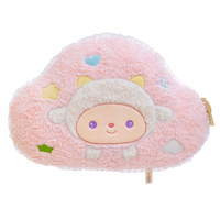 Coussin en peluche en forme de nuage avec mouton brodé, rembourré en coton PP, coussin décoratif doux pour canapé et chambre à coucher