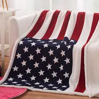 Custom 3D Printed Micro Plush Fleece Blanket, American Flag